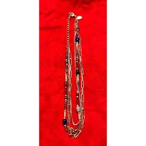 Style & Co Multi-Strand Necklace Gold Chains and Colorful Beads
